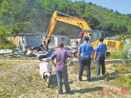 晉安澗田山兩處違建被拆除