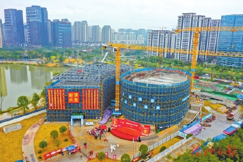 福州新添兩處文化地標  市群眾藝術館、市少兒圖書館新館主體結構封頂