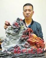 創(chuàng)新推出立體山水人物題材的壽山石雕  林忠：滿眼江山入“石”來(lái)